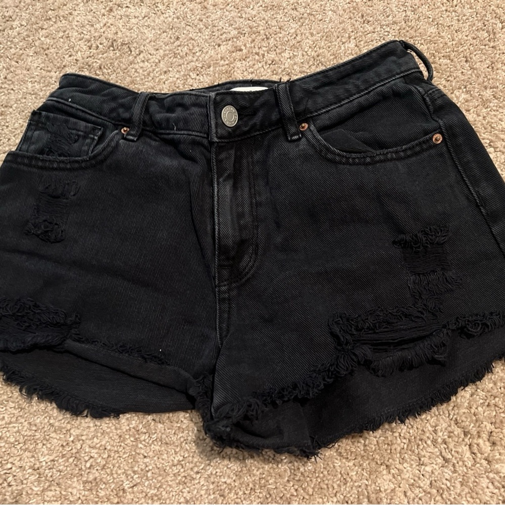 PacSun Black Distressed Jean Shorts size 24